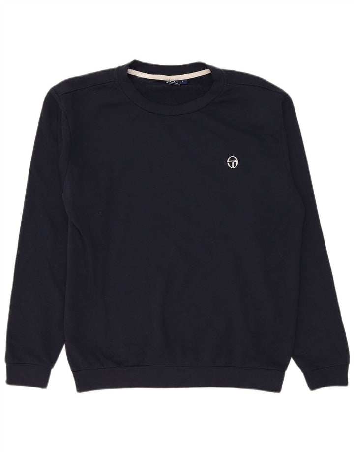 Sergio Tacchini Herren-Sweatshirt, Pullover, groß, marineblau, Baumwolle