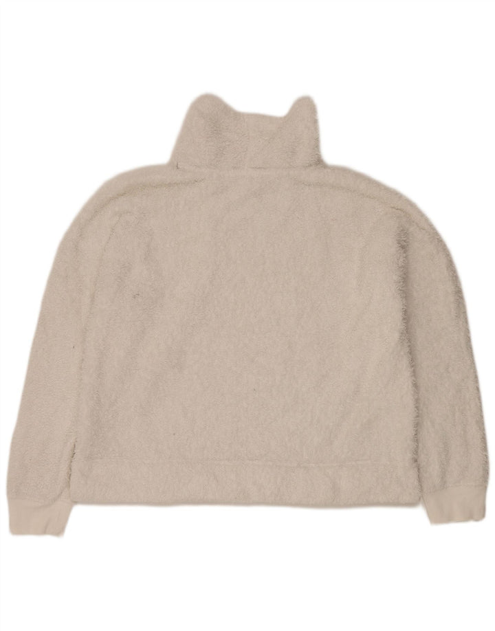 Calvin Klein Damen-Fleecepullover mit Rollkragen, übergroß, Gr. 16, Weiß