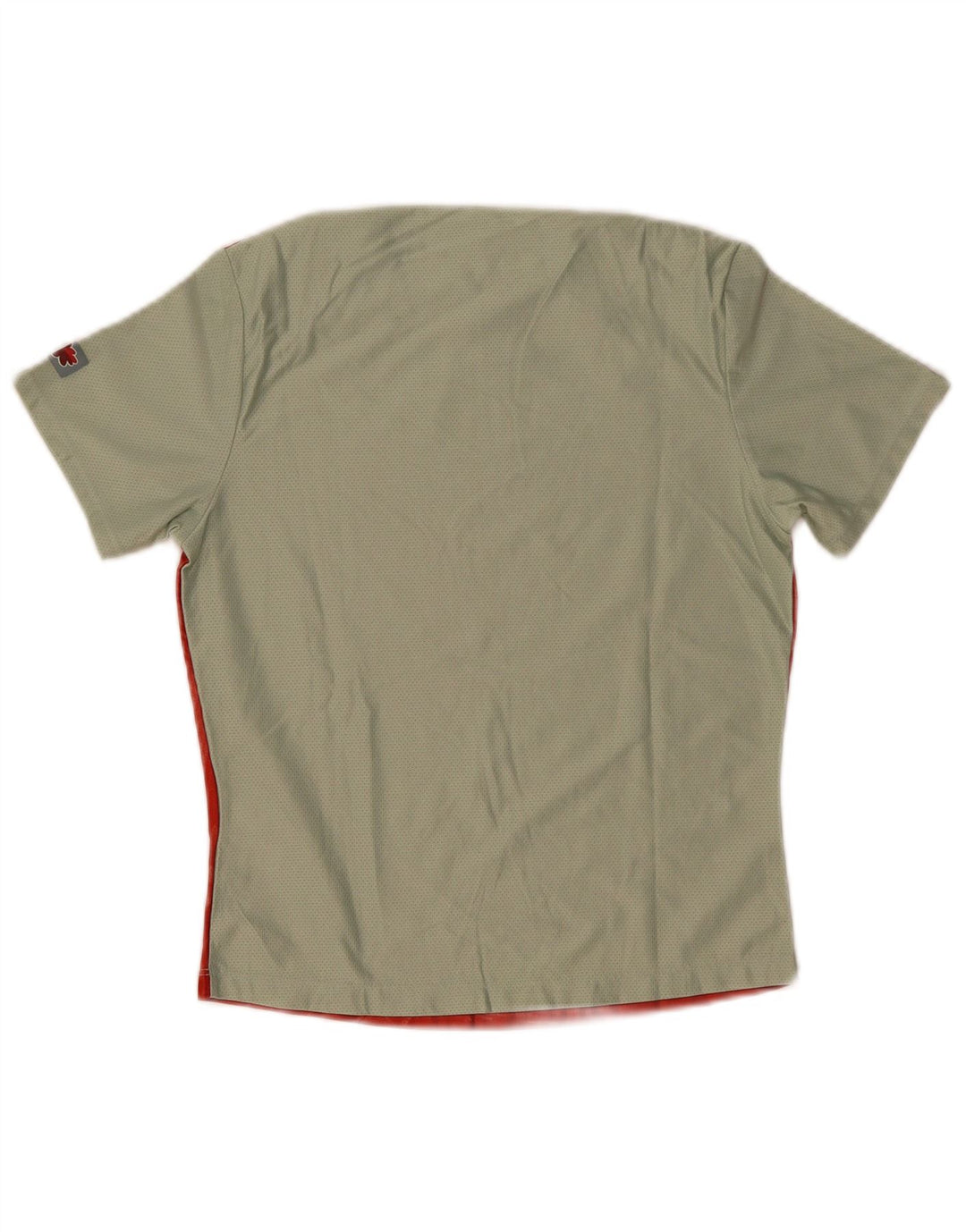 Nike Damen Grafik-T-Shirt-Oberteil UK 10/12 Mittelrotes Colourblock-Polyester