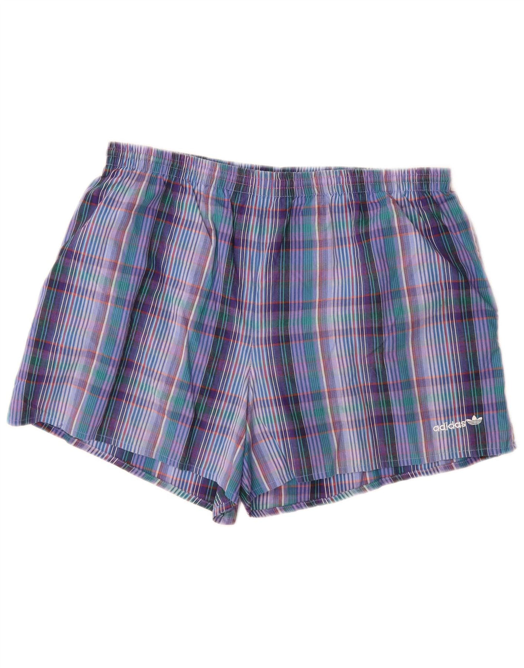 ADIDAS Herren-Badeshorts, groß, blau kariert, Baumwolle