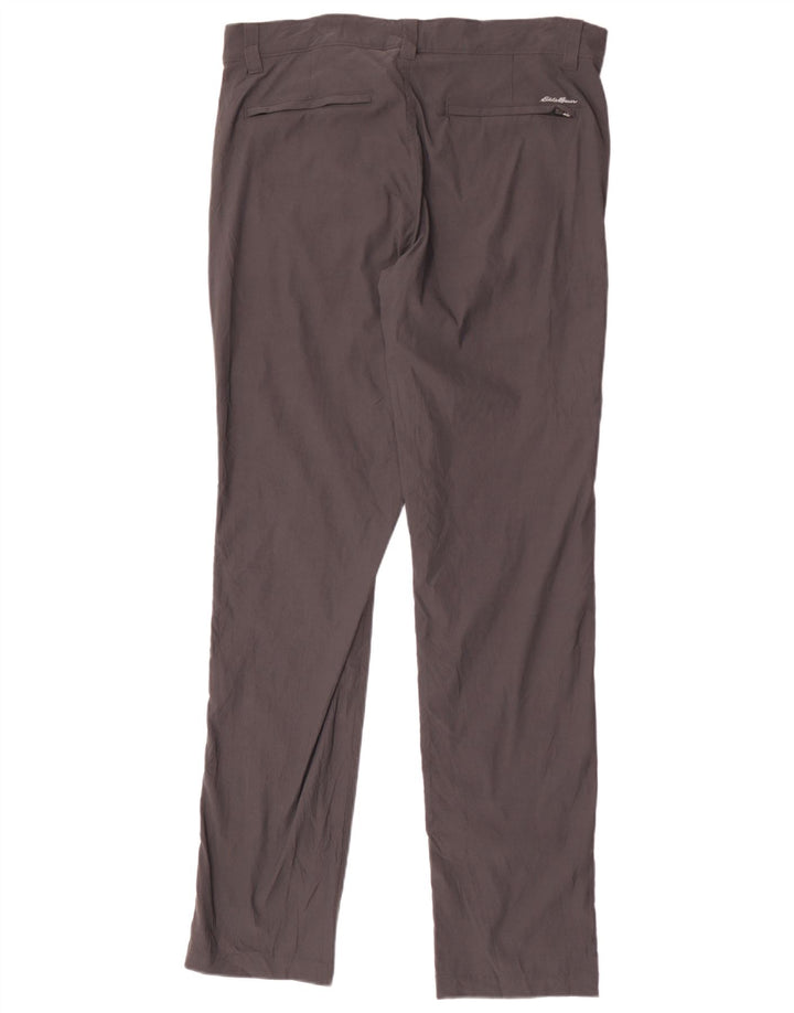 Eddie Bauer Herren gerade Chinohose W34 L34 graues Nylon