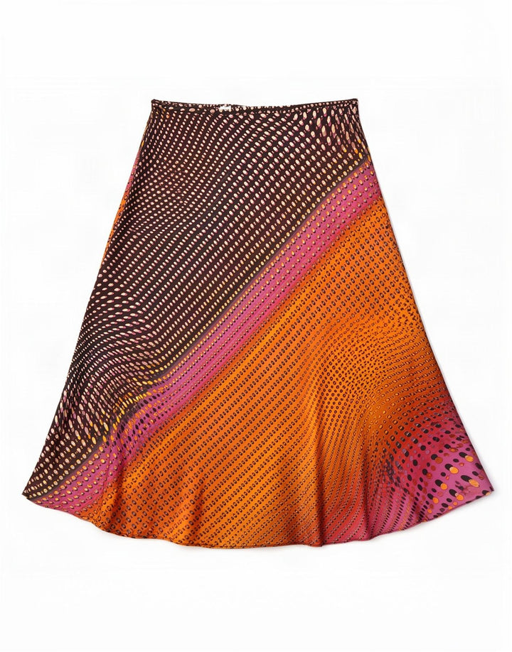 Zara Damen-A-Linien-Rock, mittelgroß, W28, mehrfarbig gepunktetes Polyester
