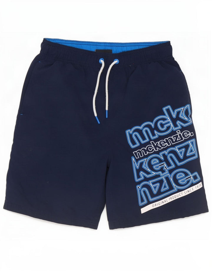 Mckenzie Herren-Badeshorts mit Grafik, Größe S, Marineblau, Polyester
