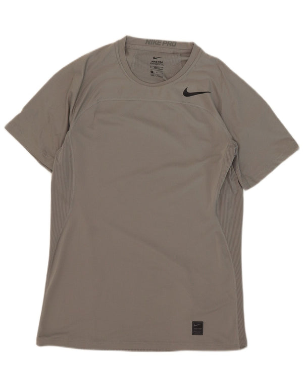 Nike Tailliertes Herren-T-Shirt-Oberteil aus mittelgrauem Polyester