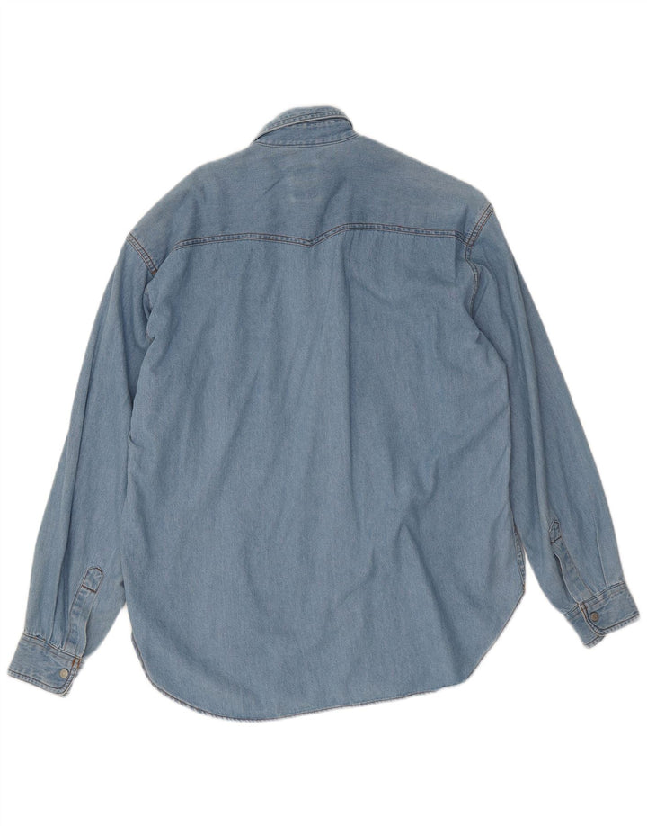Casucci Herren-Jeanshemd aus mittelblauer Baumwolle
