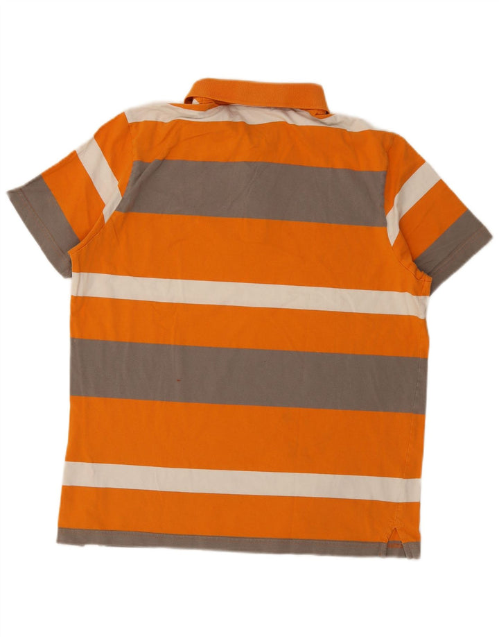 Puma Herren Kurzarm-Poloshirt, groß, orange gestreift