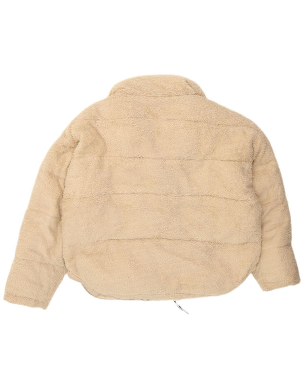 Urban Outfitters Womens Oversized Padded Fleece Jacket UK 14 Medium Beige
