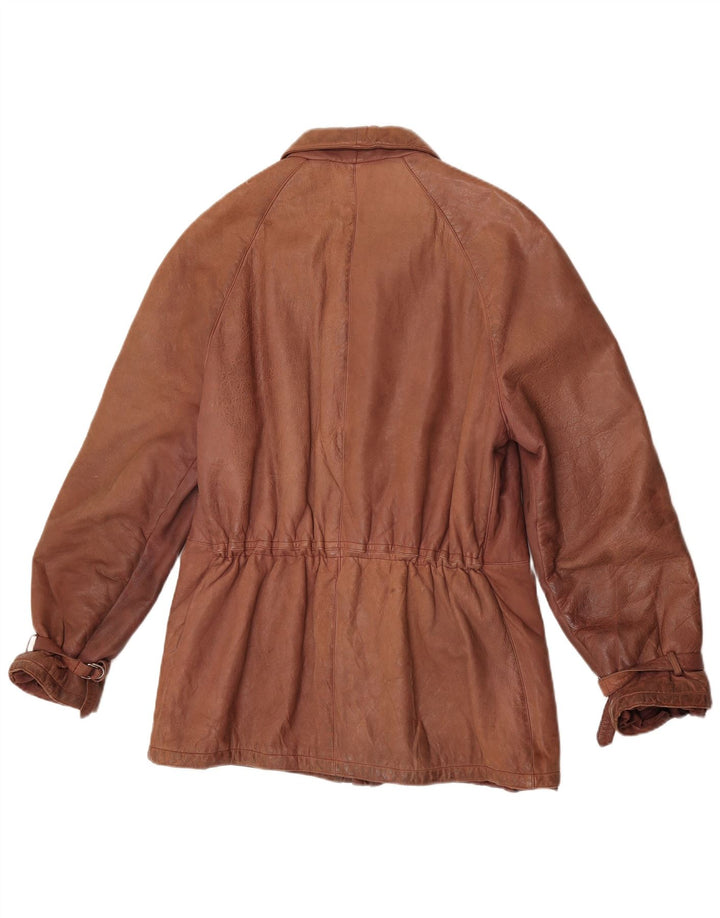 Vintage Damen Lederjacke IT 52 2XL Braun