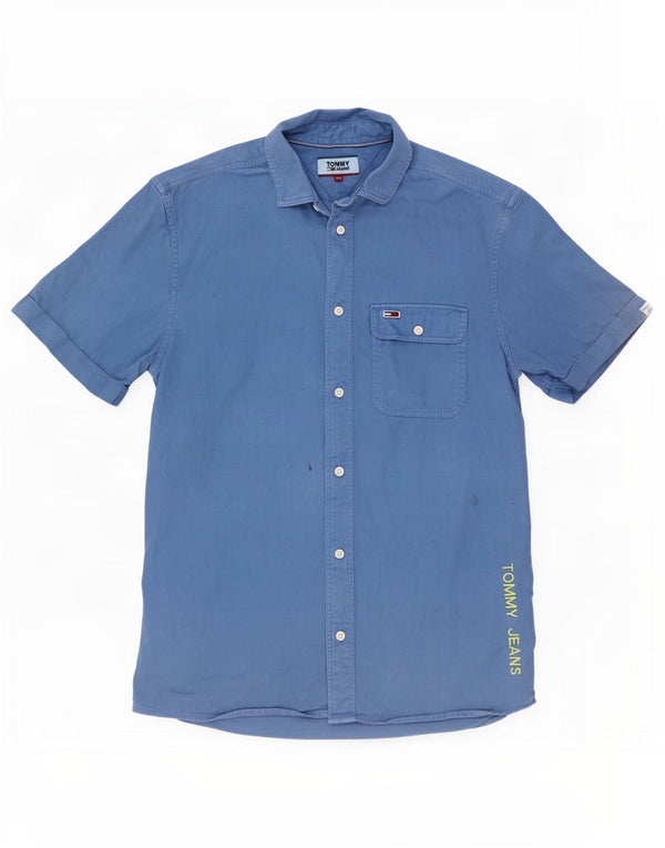 Tommy Hilfiger Herren Grafik-Kurzarm-Jeanshemd XS Blau Baumwolle