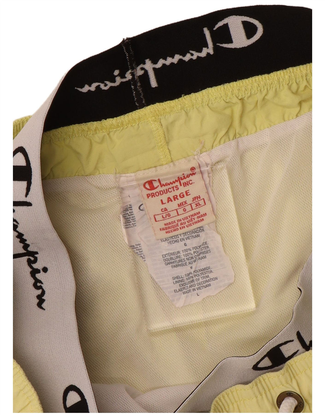 Champion Herren Badeshorts mit Grafik, Größe L, Gelb, Polyamid