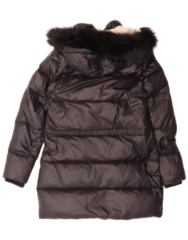 POLO RALPH LAUREN Wattierter Damenmantel mit Kapuze, UK 6, XS, Schwarz, Nylon, Winter