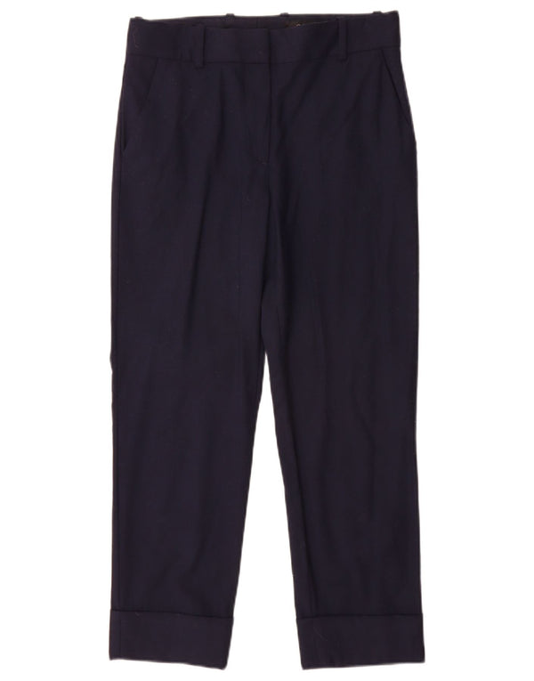 Cos Damen gerade Anzughose US 2 XS W25 L24 Marineblaue Wolle