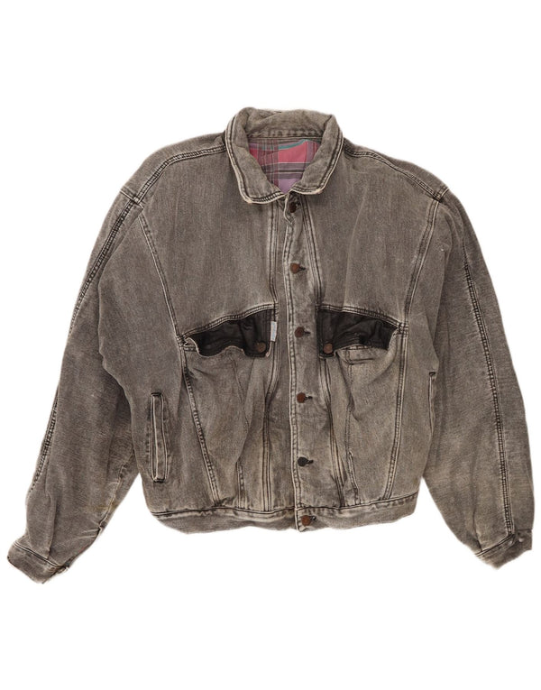 Vintage Herren Jeansjacke UK 40 Large Grau