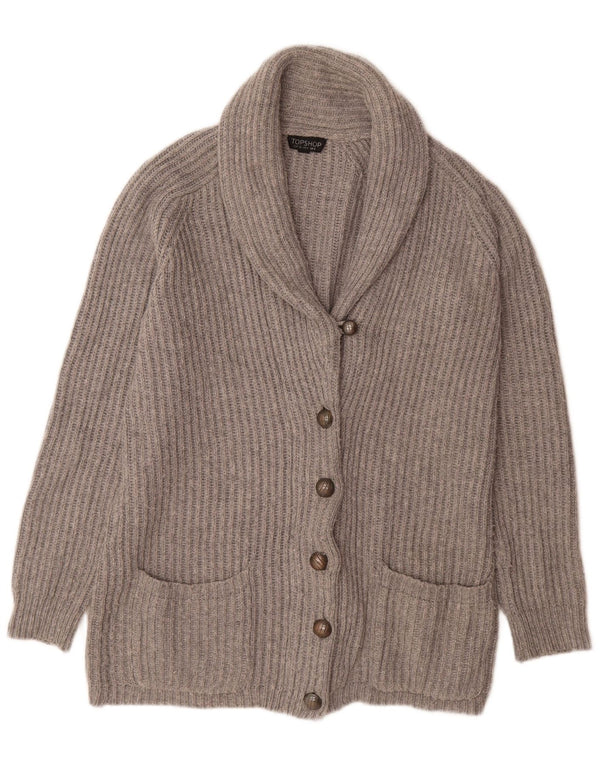 Topshop Damen-Strickjacke in Übergröße, Gr. 8, Small, Grau, Acryl