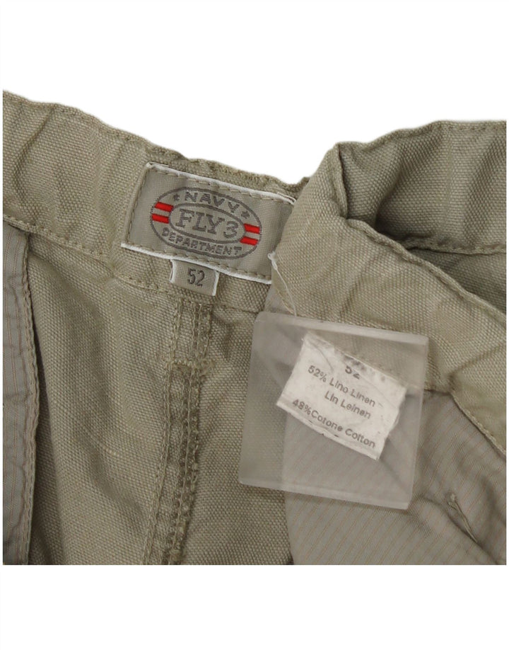 Fly 3 Herren Chinoshorts IT 52 XL W40 Khaki Leinen