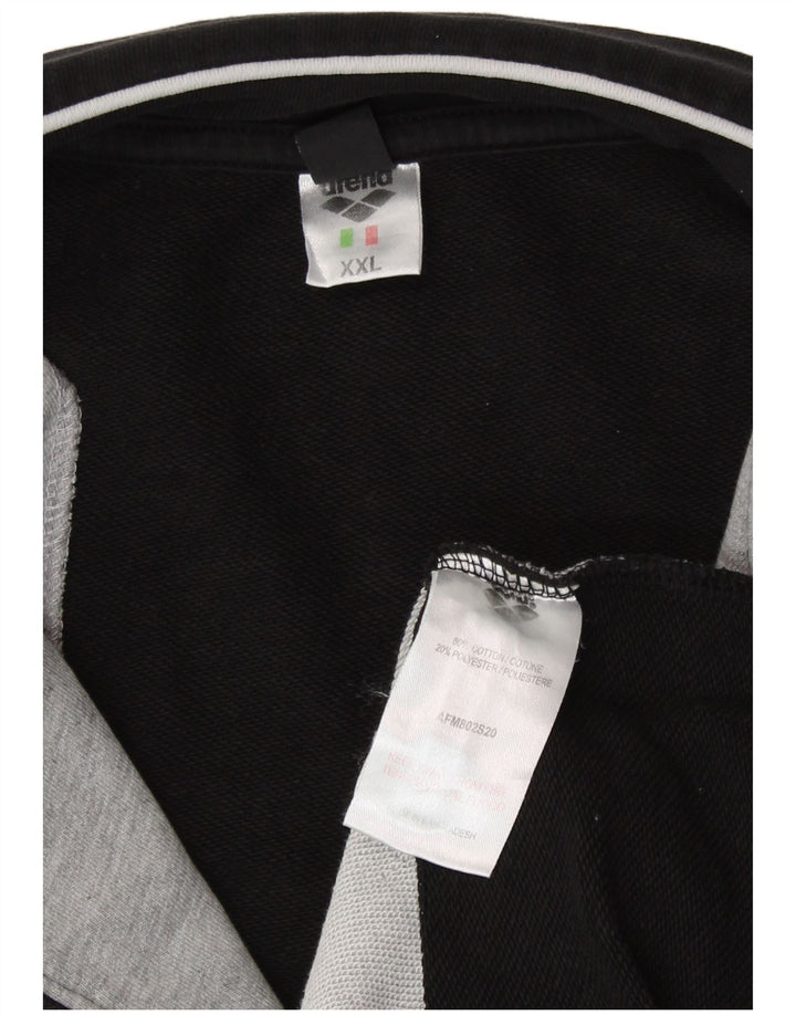 Arena Herren-Trainingsanzug-Oberteil, Jacke, 2XL, schwarze Farbblock-Baumwolle