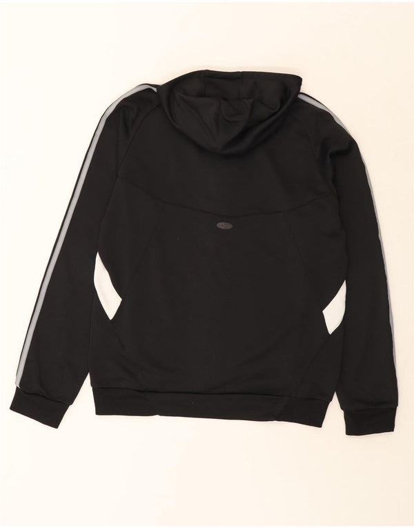 Adidas Jungen-Kapuzenpullover mit Reißverschluss, 15–16 Jahre, schwarzes Colourblock-Polyester