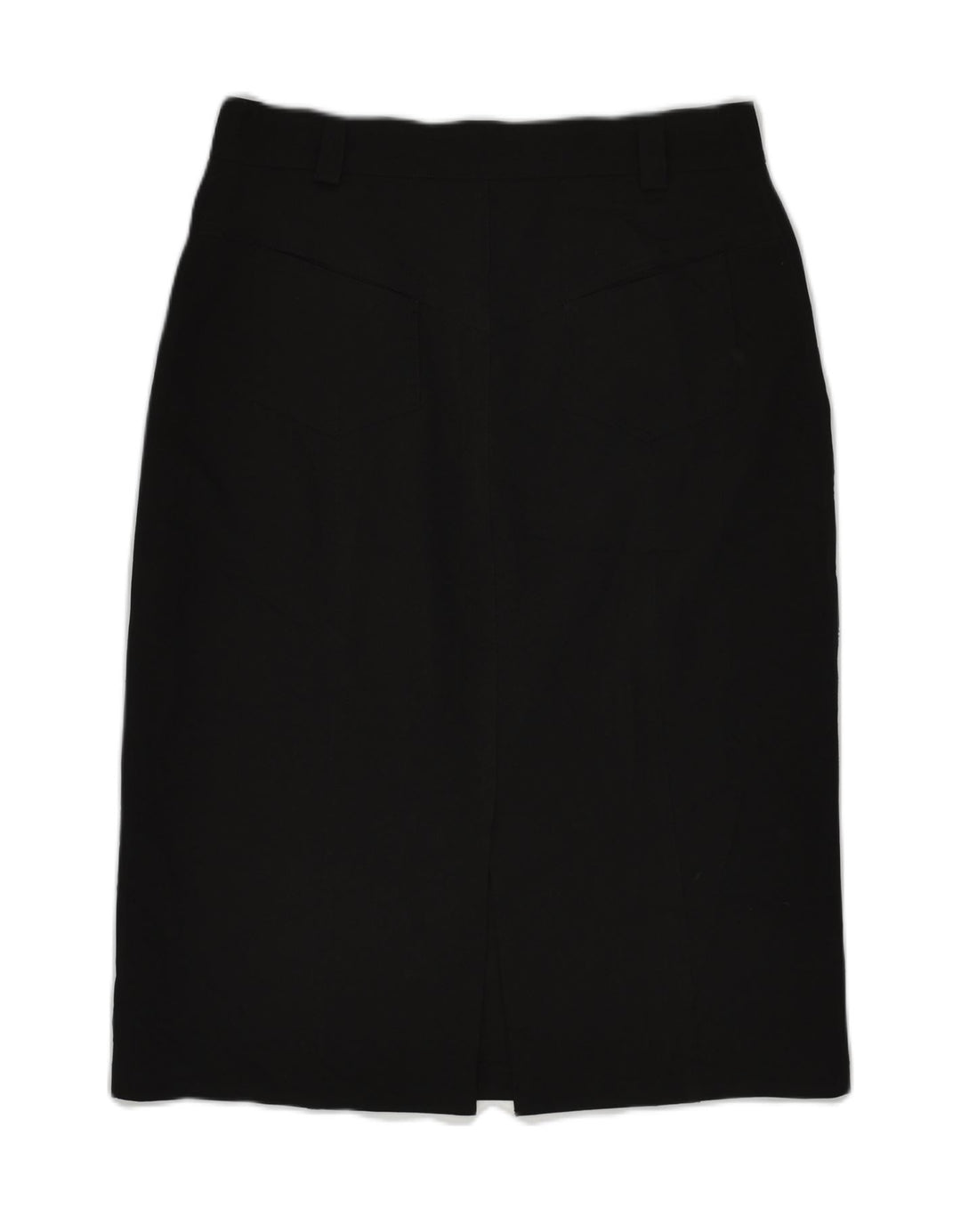VINTAGE Womens Midi Skirt IT 44 Medium W29 Black Polyester | Vintage Vintage | Thrift | Second-Hand Vintage | Used Clothing | Messina Hembry 