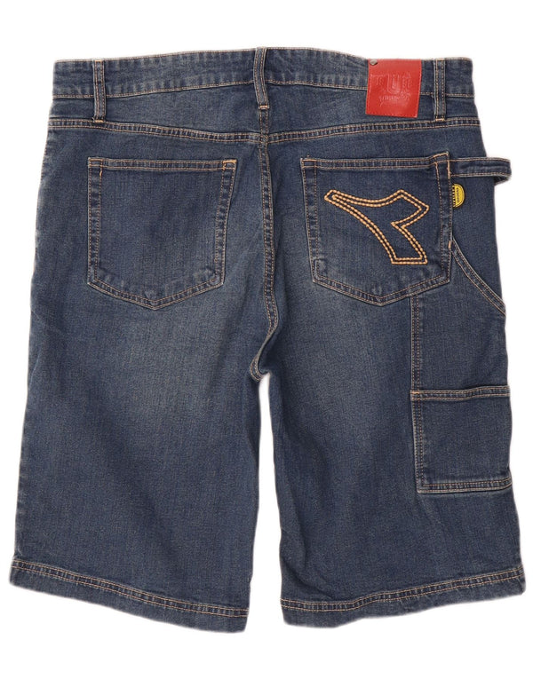 DIADORA Herren Cargo Denim Shorts W33 Mittelblaue Baumwolle