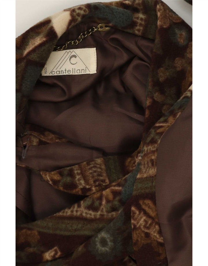Castellani Offener Poncho-Mantel für Damen UK 22 3XL Braun Geometrisch