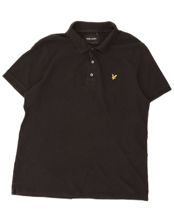 Lyle & Scott Herren-Poloshirt, groß, schwarze Baumwolle