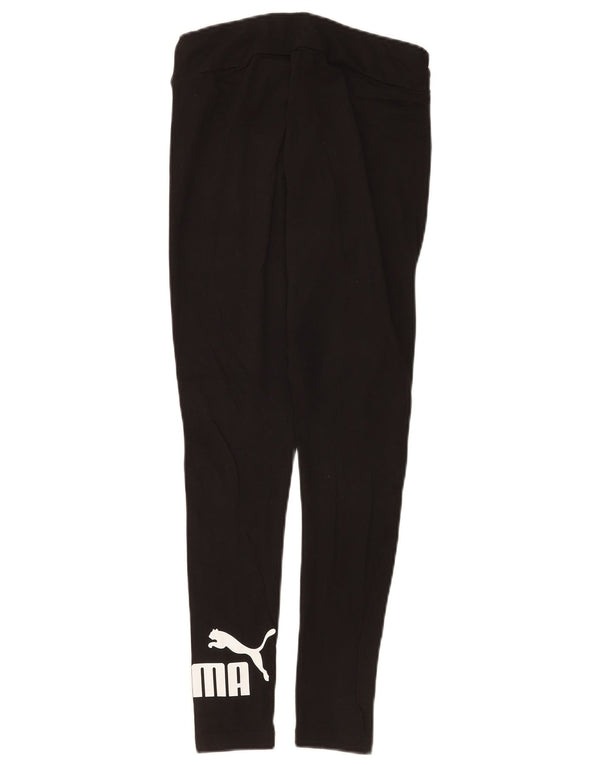 Puma Damen Graphic Leggings UK 8 Small Schwarz Baumwolle