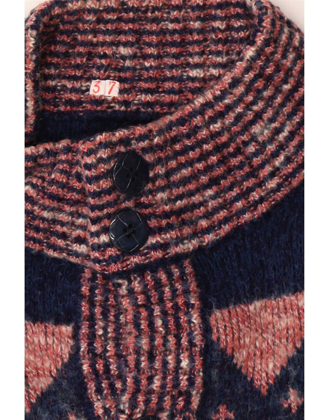 Vintage Herren Cardigan Pullover Mittelrosa Geometrisch