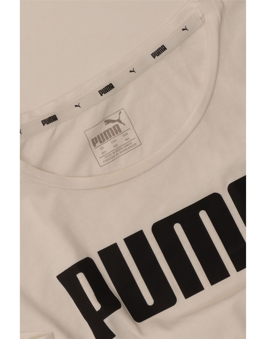 Puma Damen Graphic T-Shirt Top UK 12 Medium Weiß