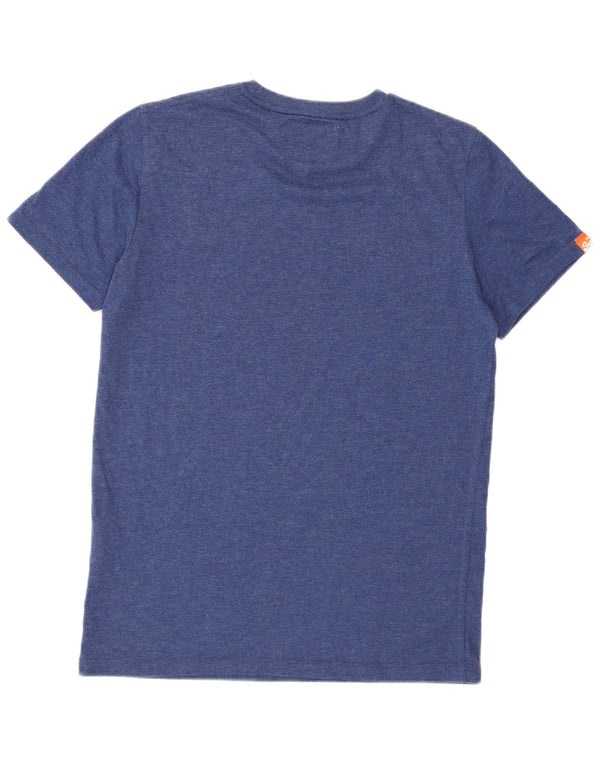 Superdry Herren T-Shirt-Oberteil aus mittelblauer Baumwolle