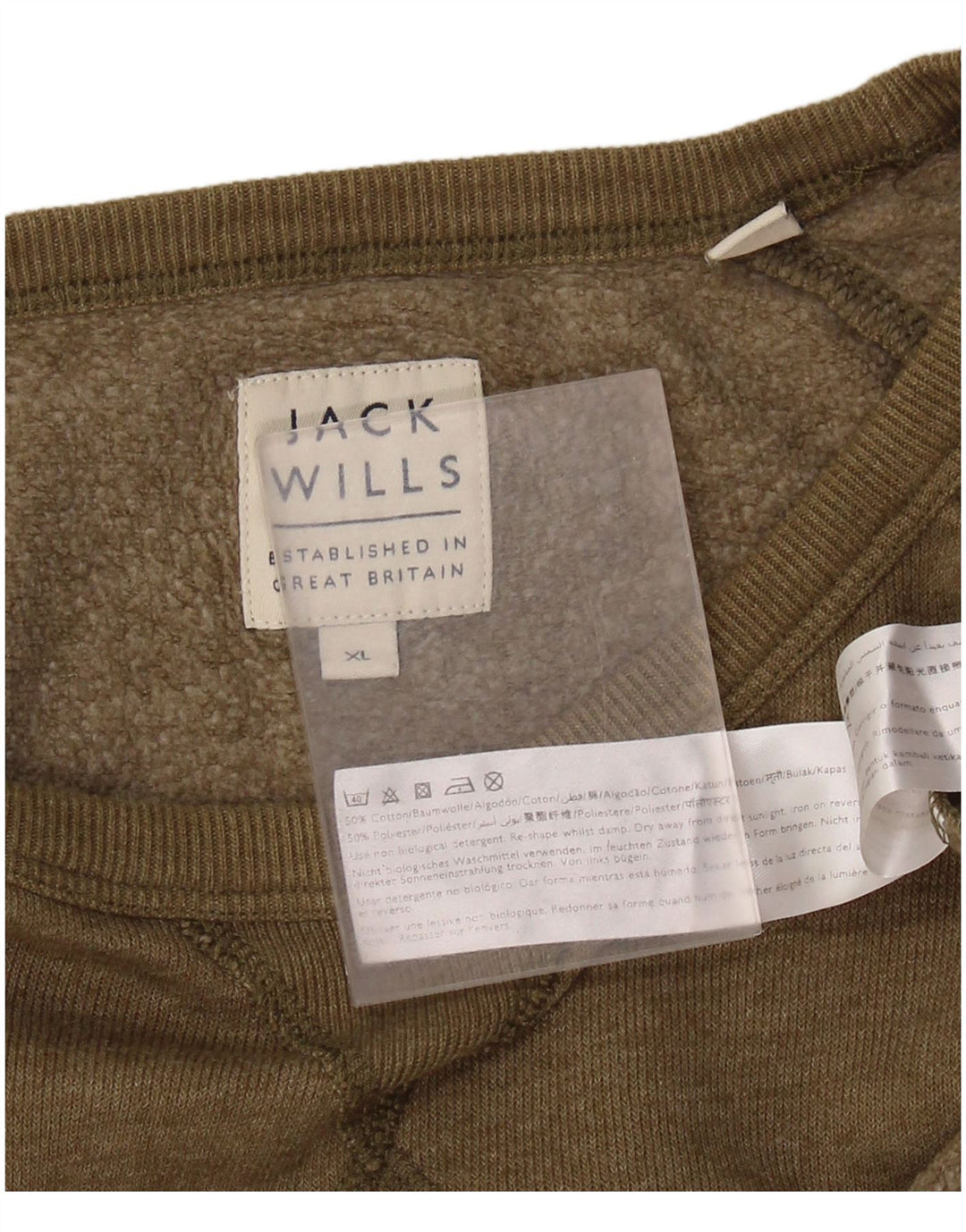 Jack Wills Herren-Sweatshirt, Pullover, XL, Khaki, Baumwolle