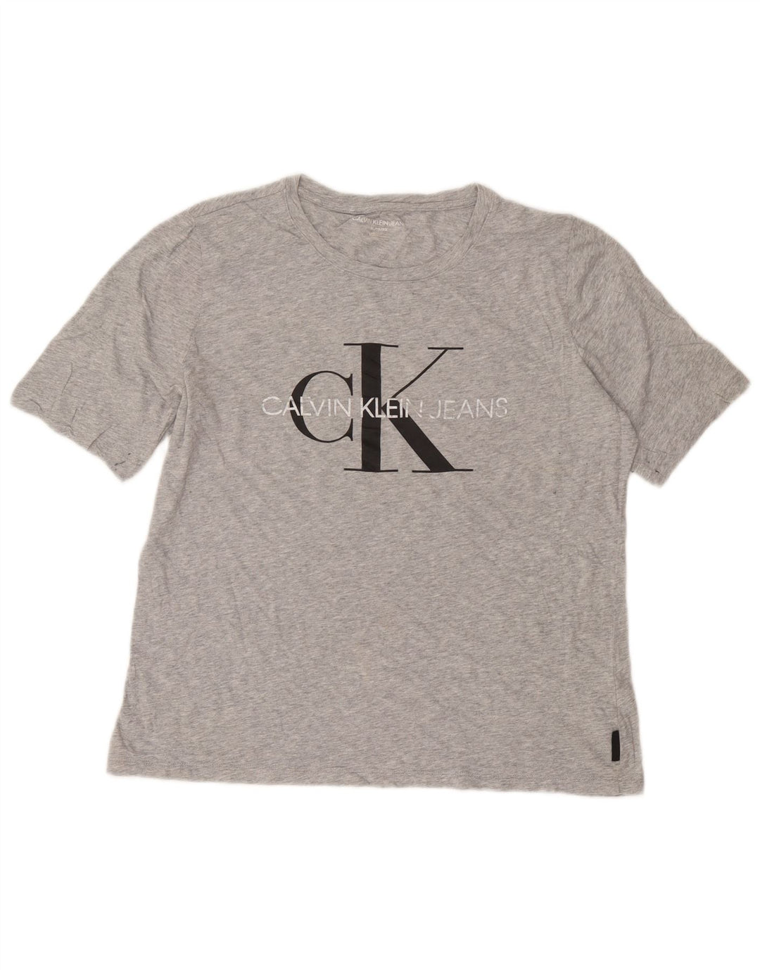 Calvin Klein Damen Grafik T-Shirt Top UK 18 XL Grau Baumwolle