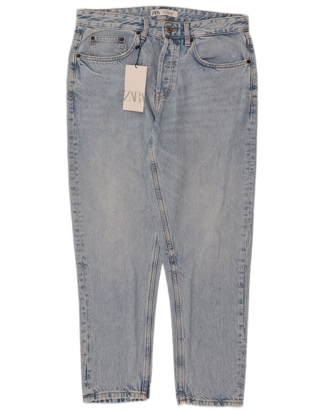 Zara Herren-Jeans, schmal geschnitten, EU 42, Größe L, W32, L27, Blau, Baumwolle