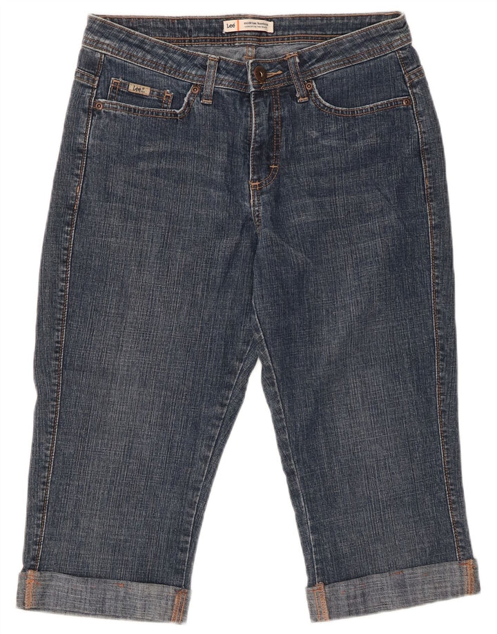 LEE Damen-Capri-Jeans mit mittelhohem Bund, US 8, mittelgroß, W29, blaue Baumwolle