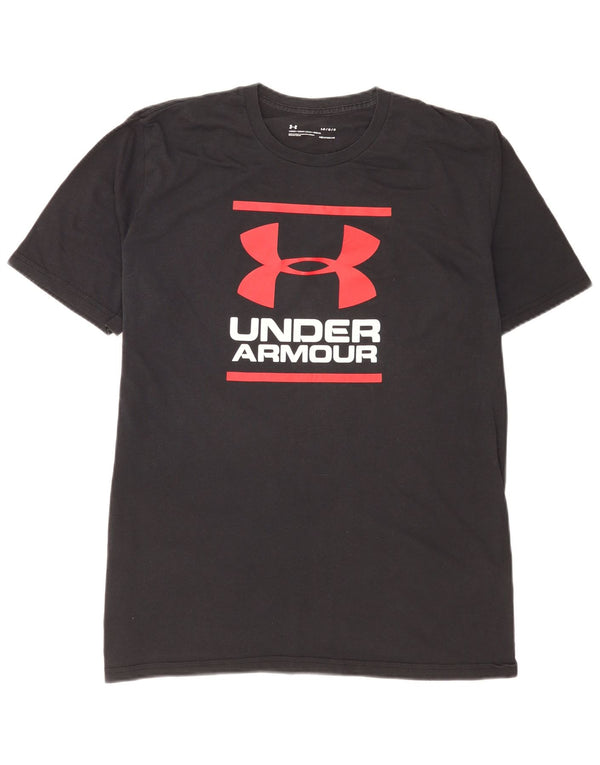 Under Armour Herren Heat Gear Graphic T-Shirt Top Large Schwarz Baumwolle