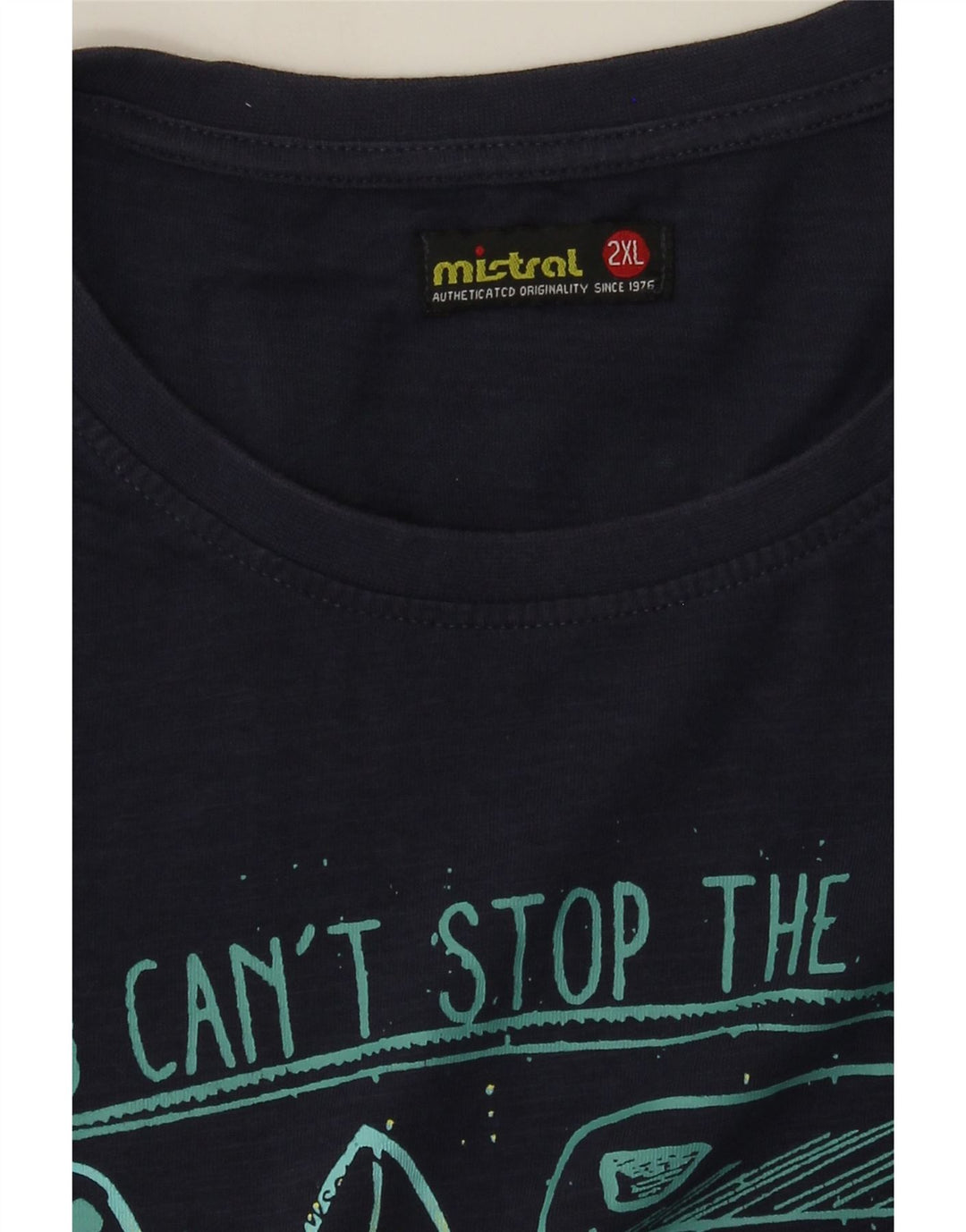 Mistral Herren Grafik T-Shirt Top 2XL Marineblau