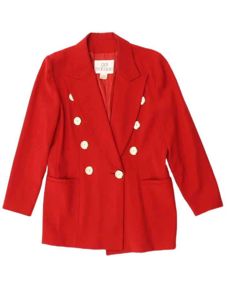Gai Mattiolo Damen 1-Knopf-Blazerjacke IT 48 XL Rote Wolle