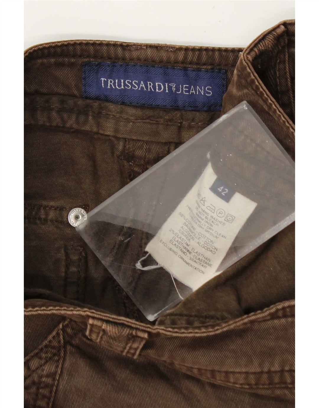 Trussardi Damen Jeansrock IT 42 Medium W30 Braune Baumwolle
