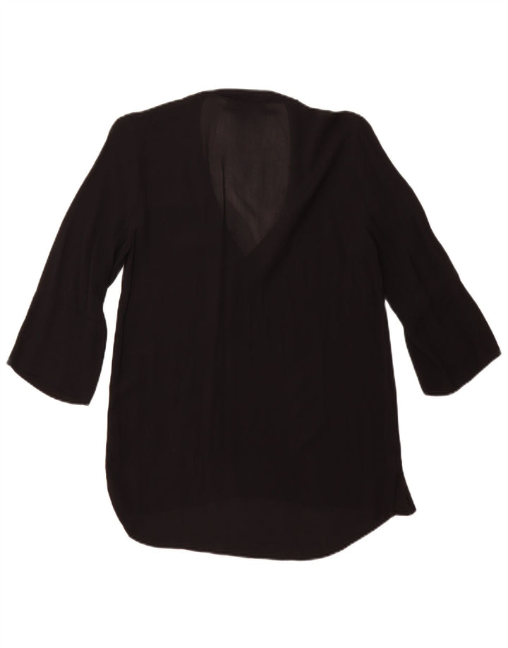 ZARA Damen 3/4-Ärmel-Blusenoberteil UK 6 XS Schwarz