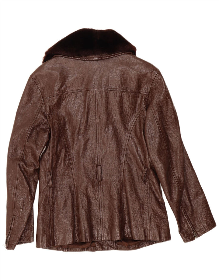 Vintage Damen Lederjacke IT 42 Mittelbraunes Leder