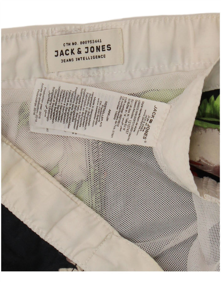 JACK & JONES Herren-Badeshorts, Mittelschwarz, geblümt, Polyester