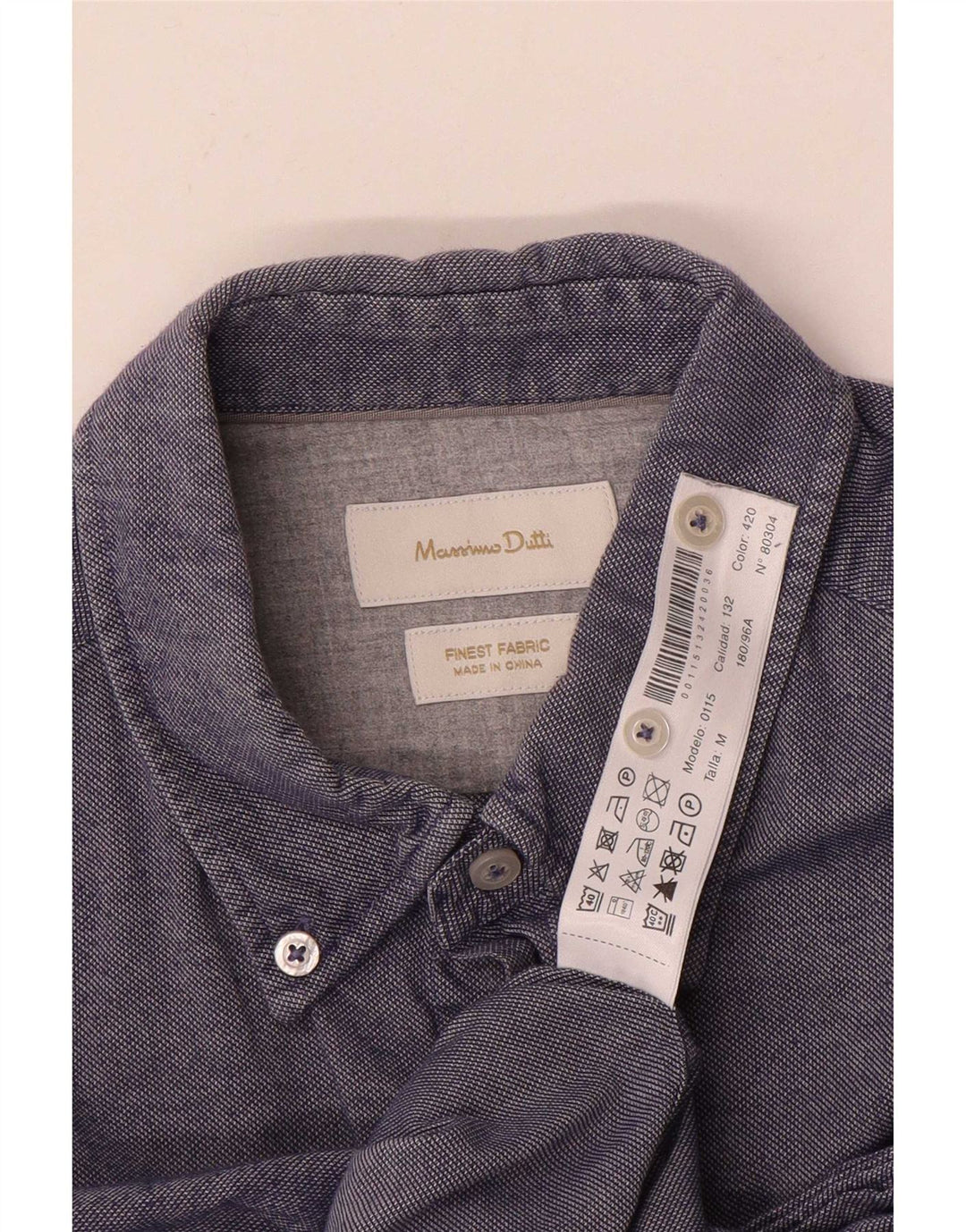 Massimo Dutti Herrenhemd Mittelblaue Baumwolle
