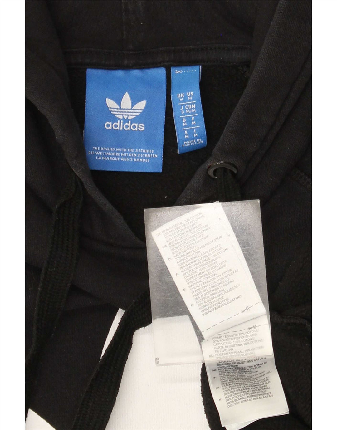 Adidas Herren Graphic Hoodie Pullover Mittelschwarze Baumwolle