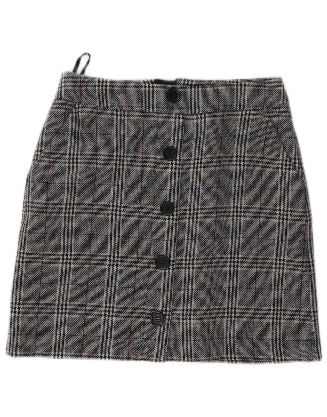 Marks & Spencer Damen Minirock UK 8 Small W28 Graues Hahnentritt-Acryl