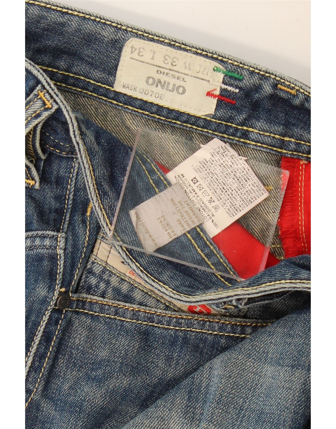 Diesel Herren Onijo Denim Shorts W33 Mittelblaue Baumwolle