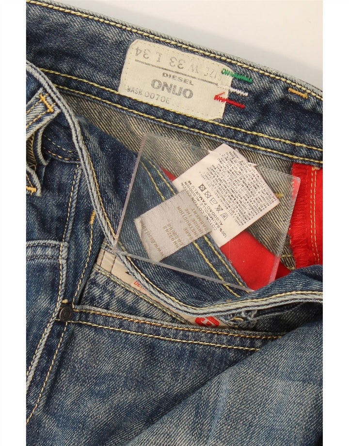 Diesel Herren Onijo Denim Shorts W33 Mittelblaue Baumwolle