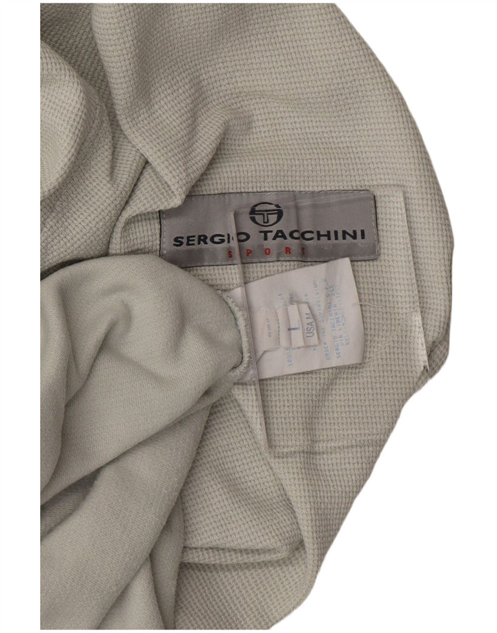 SERGIO TACCHINI Mens Hoodie Jumper Large Grey Cotton