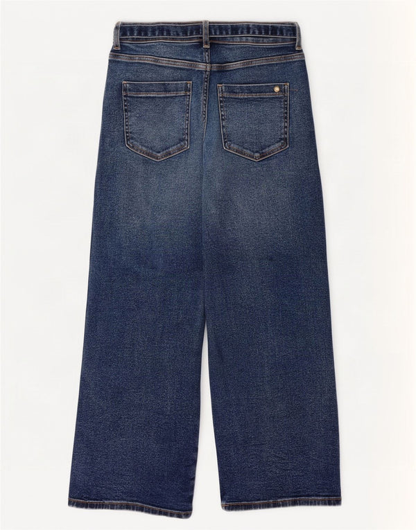 Zara Damen-Jeans mit weitem Bein, EU 38, klein, W28, L26, blaue Baumwolle