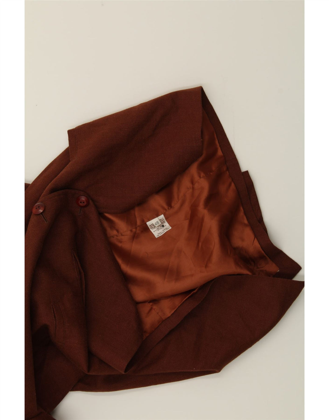 BENETTON Womens 3/4 Sleeve 3 Button Blazer Jacket IT 46 Large Brown Vintage Benetton and Second-Hand Benetton from Messina Hembry 