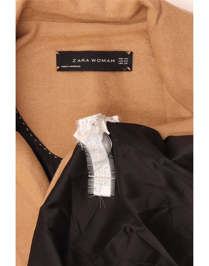 Zara Damen Mantel UK 6 XS Beige Wolle