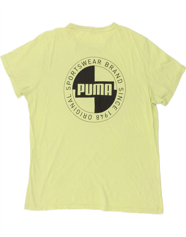 PUMA Mens Graphic T-Shirt Top 2XL Yellow Vintage Puma and Second-Hand Puma from Messina Hembry 